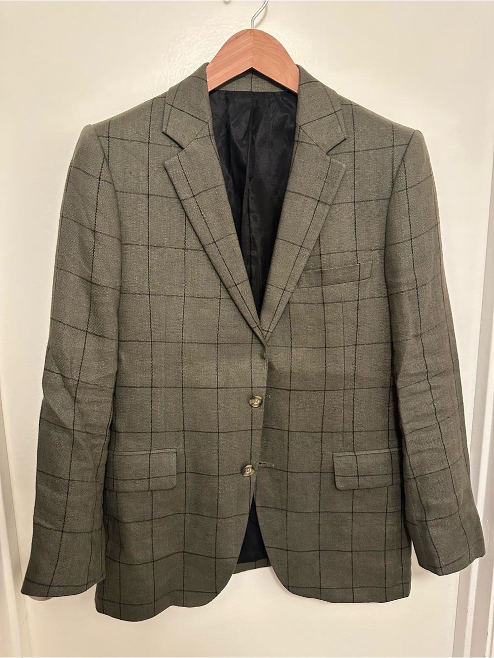 ami Alexandre Mattiussi 38R Hunter Green Linen Sport Coat